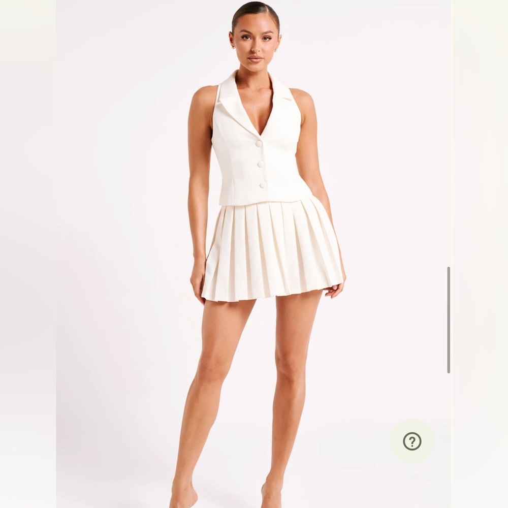 Meshki Mura Suiting Vest and Skirt set size S Ivory - Picture 4 of 12